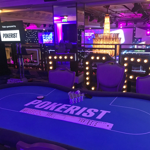 Branded Poker table hire