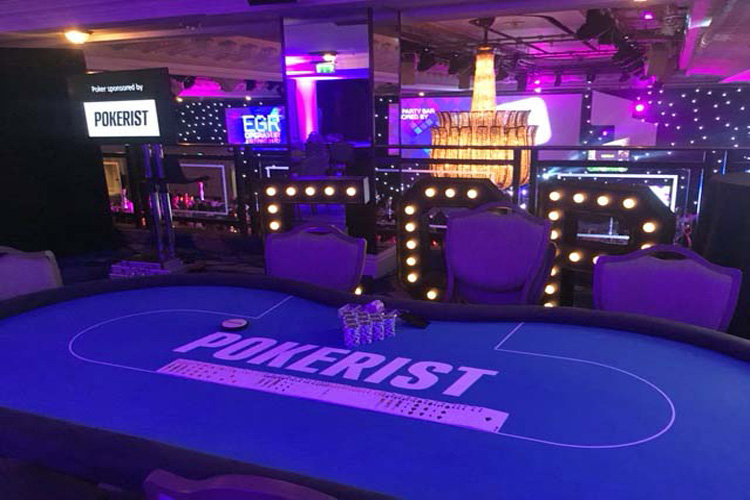 Branded poker table hire
